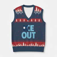 Minnesota Ice Out V-Neck Knit Sweater Vest MN State Anti Ice Movement Protest Statement