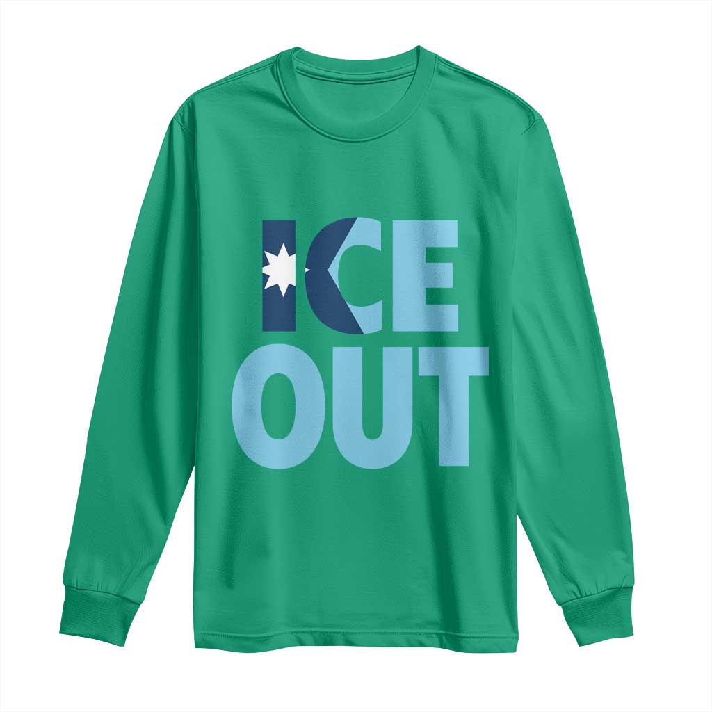 Minnesota Ice Out Long Sleeve Shirt MN State Anti Ice Movement Protest Statement