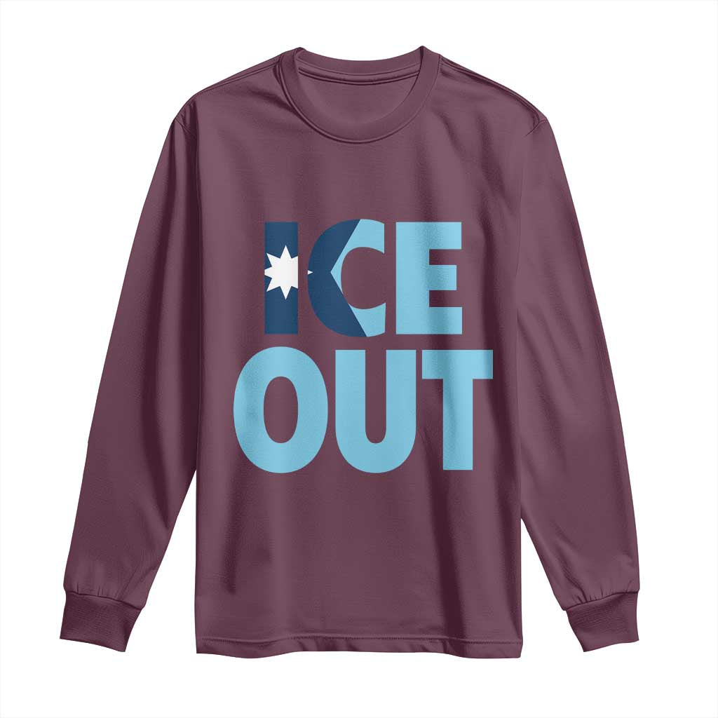 Minnesota Ice Out Long Sleeve Shirt MN State Anti Ice Movement Protest Statement