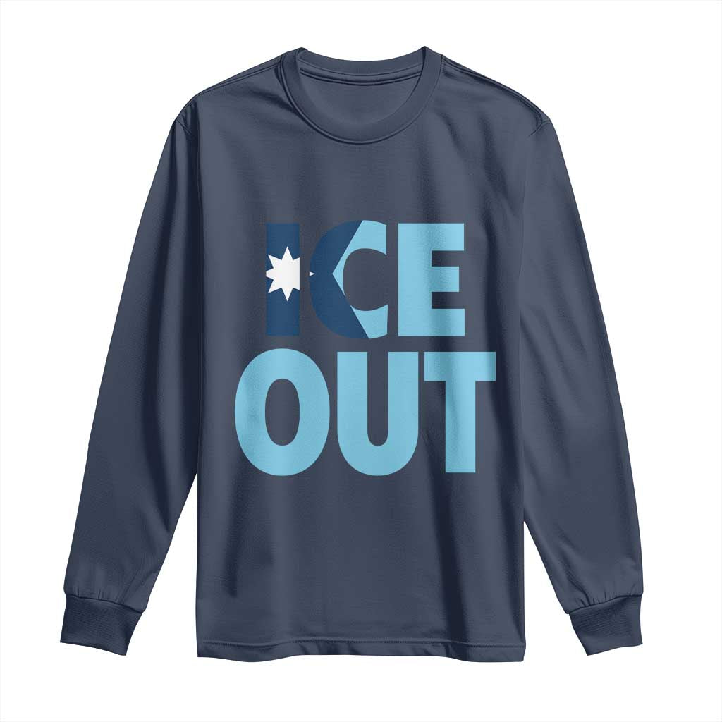 Minnesota Ice Out Long Sleeve Shirt MN State Anti Ice Movement Protest Statement