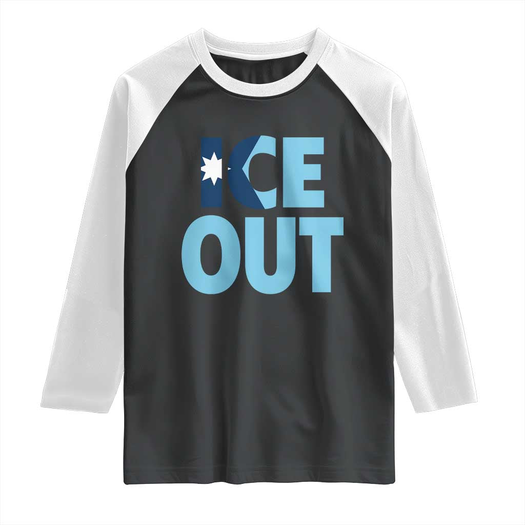 Minnesota Ice Out Raglan Shirt MN State Anti Ice Movement Protest Statement