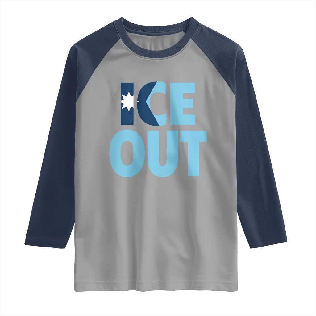 Minnesota Ice Out Raglan Shirt MN State Anti Ice Movement Protest Statement