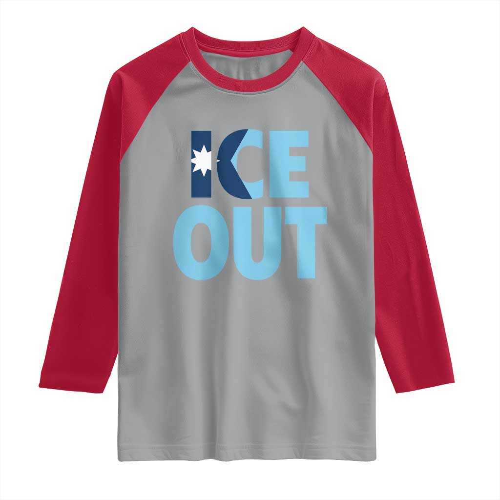Minnesota Ice Out Raglan Shirt MN State Anti Ice Movement Protest Statement