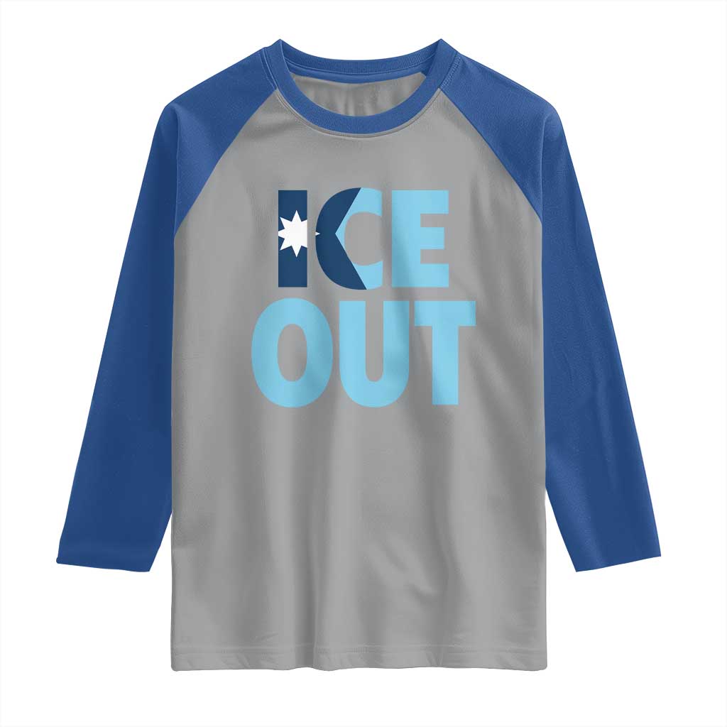 Minnesota Ice Out Raglan Shirt MN State Anti Ice Movement Protest Statement