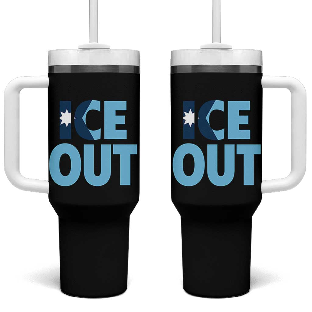 Minnesota Ice Out Tumbler With Handle MN State Anti Ice Movement Protest Statement