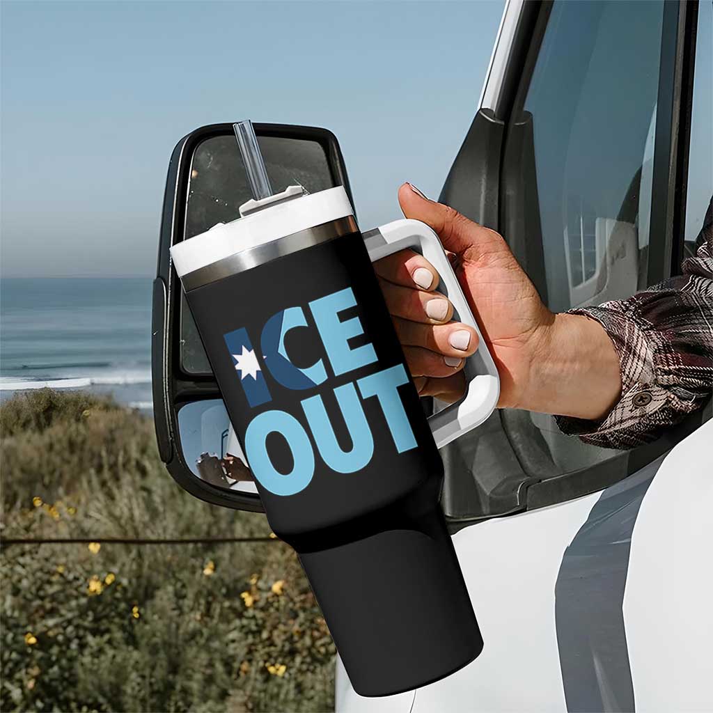 Minnesota Ice Out Tumbler With Handle MN State Anti Ice Movement Protest Statement