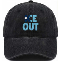 Minnesota Ice Out Washed Cotton Baseball Cap MN State Anti Ice Movement Protest Statement