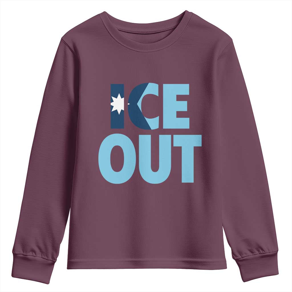 Minnesota Ice Out Youth Sweatshirt MN State Anti Ice Movement Protest Statement