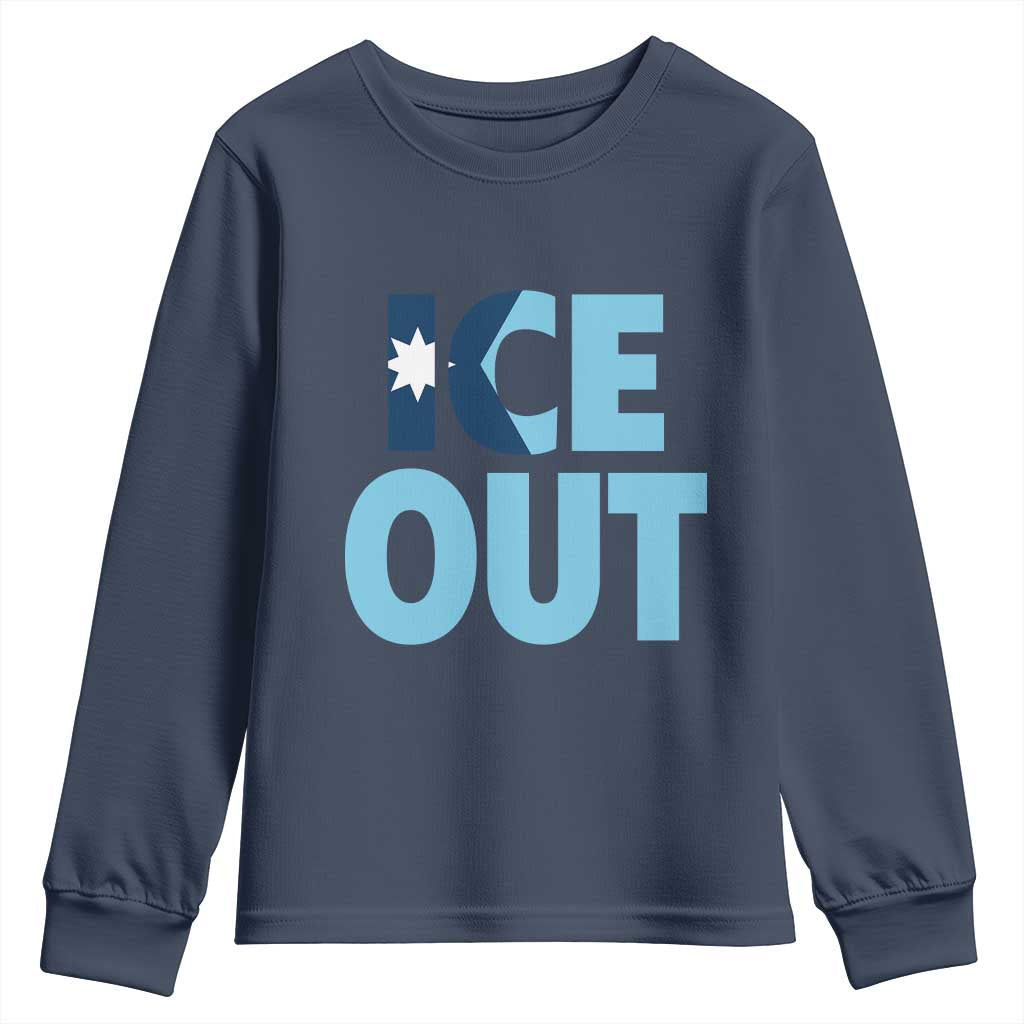 Minnesota Ice Out Youth Sweatshirt MN State Anti Ice Movement Protest Statement