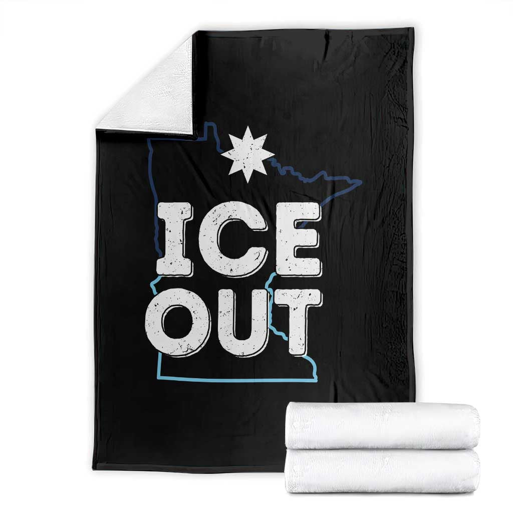 Ice Out Of Minnesota Throw Blanket MN Map Immigration Protest Community Resistance