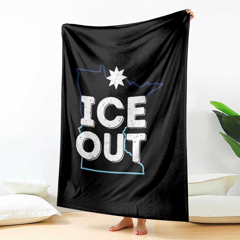 Ice Out Of Minnesota Throw Blanket MN Map Immigration Protest Community Resistance