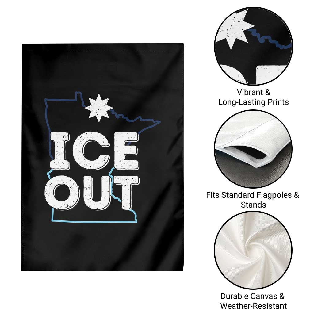 Ice Out Of Minnesota Garden Flag MN Map Immigration Protest Community Resistance