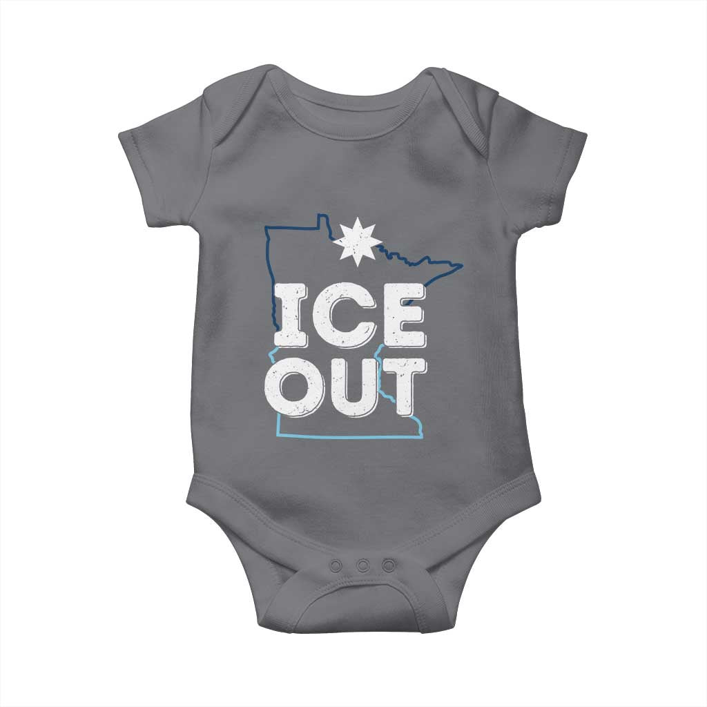 Ice Out Of Minnesota Baby Onesie MN Map Immigration Protest Community Resistance