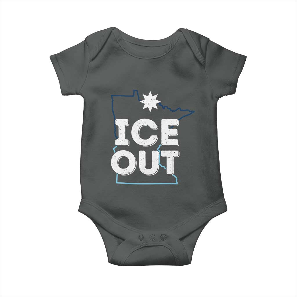 Ice Out Of Minnesota Baby Onesie MN Map Immigration Protest Community Resistance