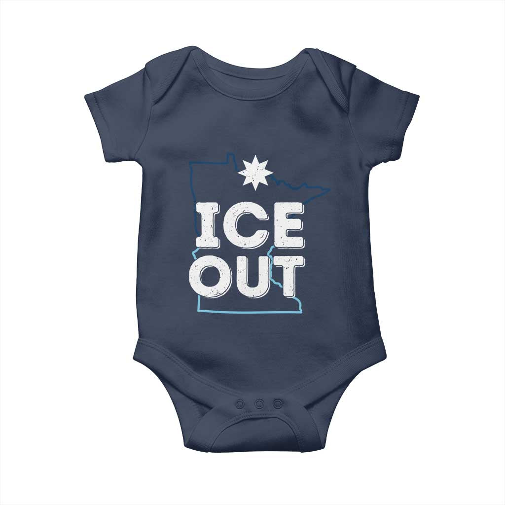 Ice Out Of Minnesota Baby Onesie MN Map Immigration Protest Community Resistance