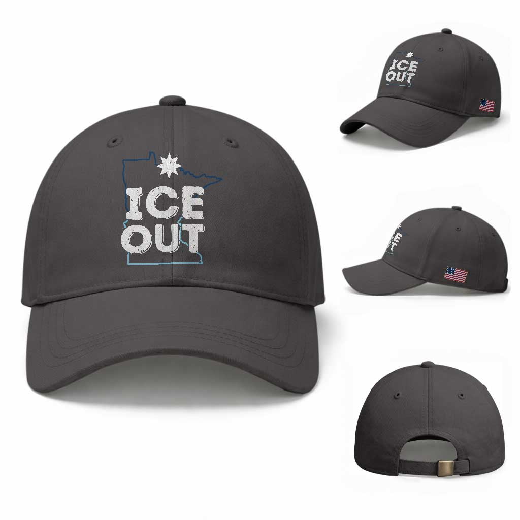 Ice Out Of Minnesota Baseball Cap MN Map Immigration Protest Community Resistance
