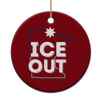 Ice Out Of Minnesota Ceramic Ornament MN Map Immigration Protest Community Resistance