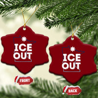 Ice Out Of Minnesota Ceramic Ornament MN Map Immigration Protest Community Resistance