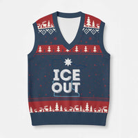 Ice Out Of Minnesota V-Neck Knit Sweater Vest MN Map Immigration Protest Community Resistance