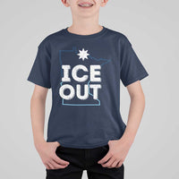 Ice Out Of Minnesota T Shirt For Kid MN Map Immigration Protest Community Resistance