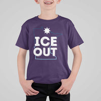 Ice Out Of Minnesota T Shirt For Kid MN Map Immigration Protest Community Resistance