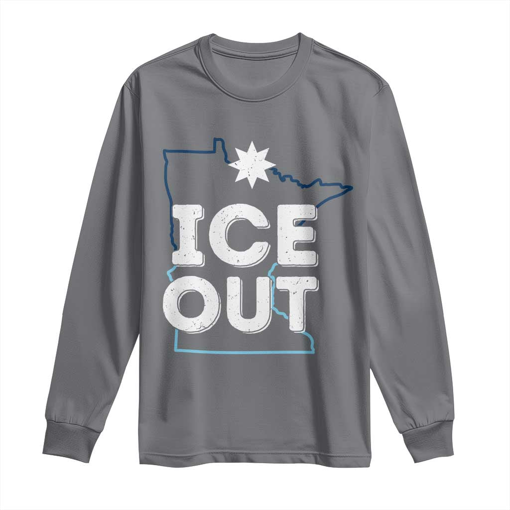 Ice Out Of Minnesota Long Sleeve Shirt MN Map Immigration Protest Community Resistance