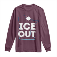 Ice Out Of Minnesota Long Sleeve Shirt MN Map Immigration Protest Community Resistance