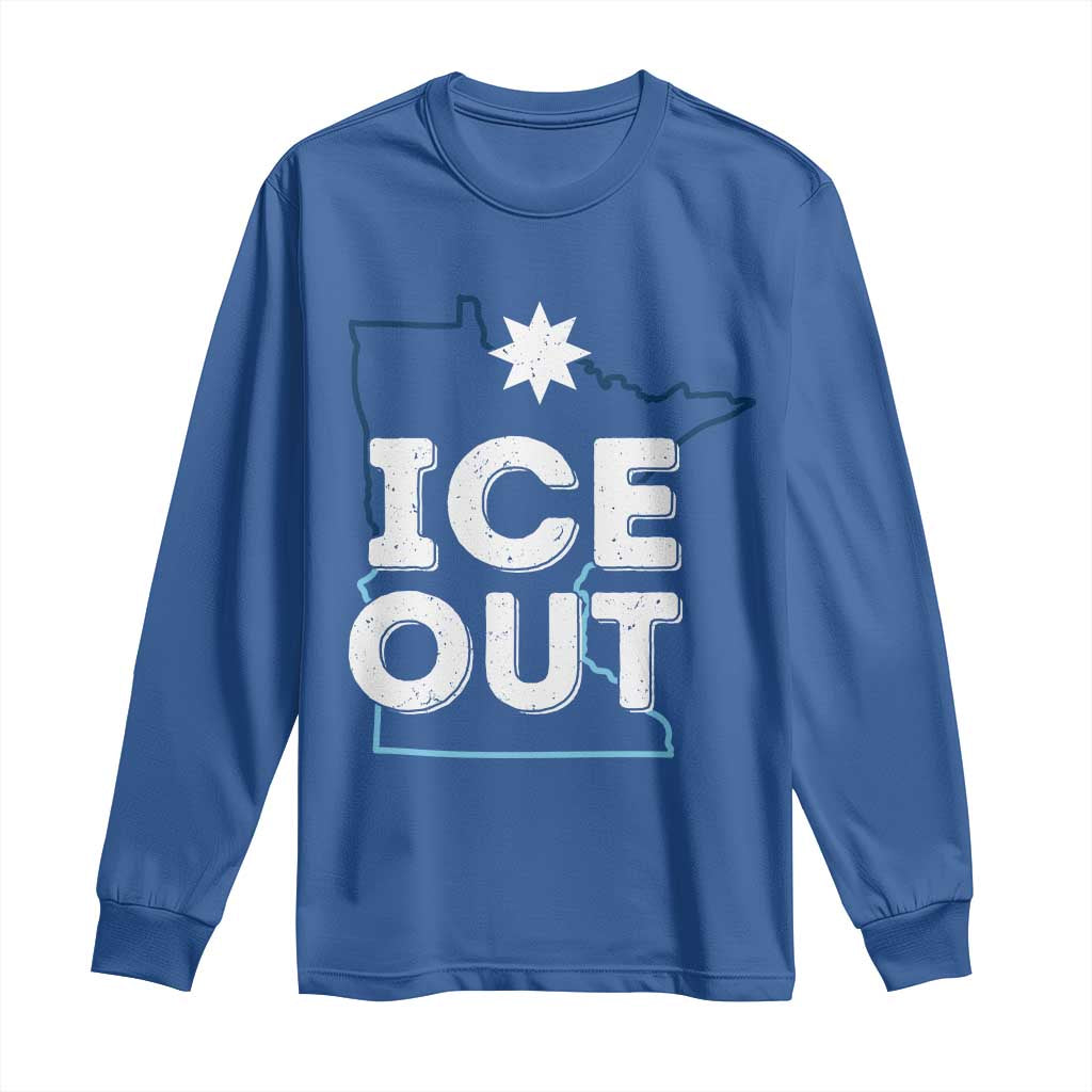 Ice Out Of Minnesota Long Sleeve Shirt MN Map Immigration Protest Community Resistance