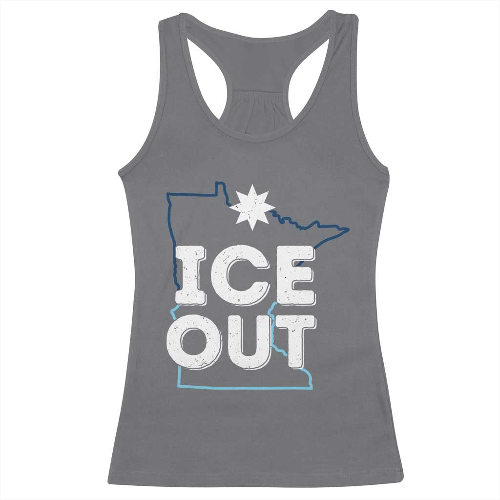 Ice Out Of Minnesota Racerback Tank Top MN Map Immigration Protest Community Resistance