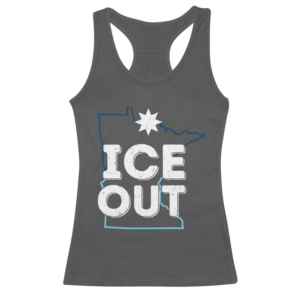Ice Out Of Minnesota Racerback Tank Top MN Map Immigration Protest Community Resistance