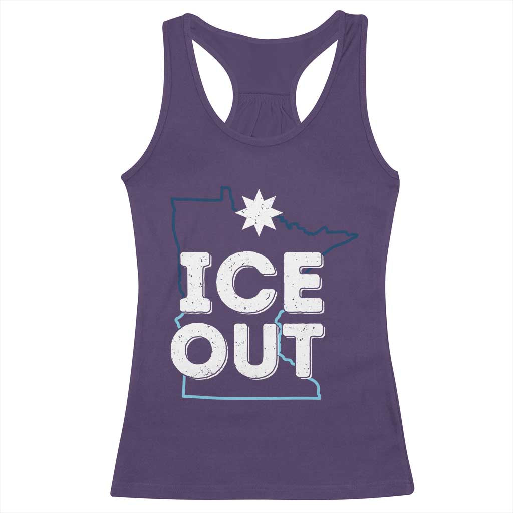 Ice Out Of Minnesota Racerback Tank Top MN Map Immigration Protest Community Resistance