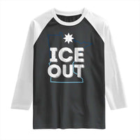 Ice Out Of Minnesota Raglan Shirt MN Map Immigration Protest Community Resistance