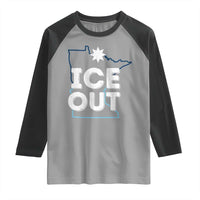 Ice Out Of Minnesota Raglan Shirt MN Map Immigration Protest Community Resistance