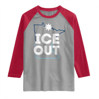Ice Out Of Minnesota Raglan Shirt MN Map Immigration Protest Community Resistance