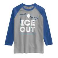 Ice Out Of Minnesota Raglan Shirt MN Map Immigration Protest Community Resistance