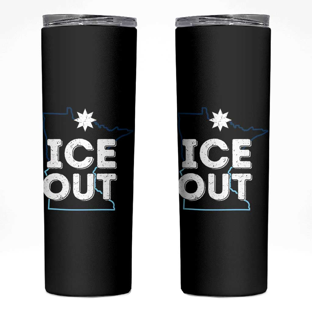 Ice Out Of Minnesota Skinny Tumbler MN Map Immigration Protest Community Resistance