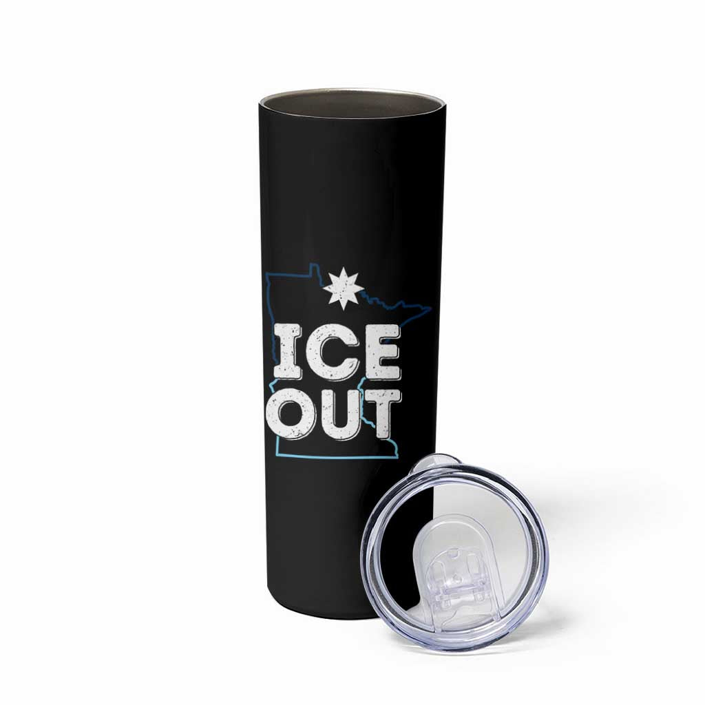 Ice Out Of Minnesota Skinny Tumbler MN Map Immigration Protest Community Resistance