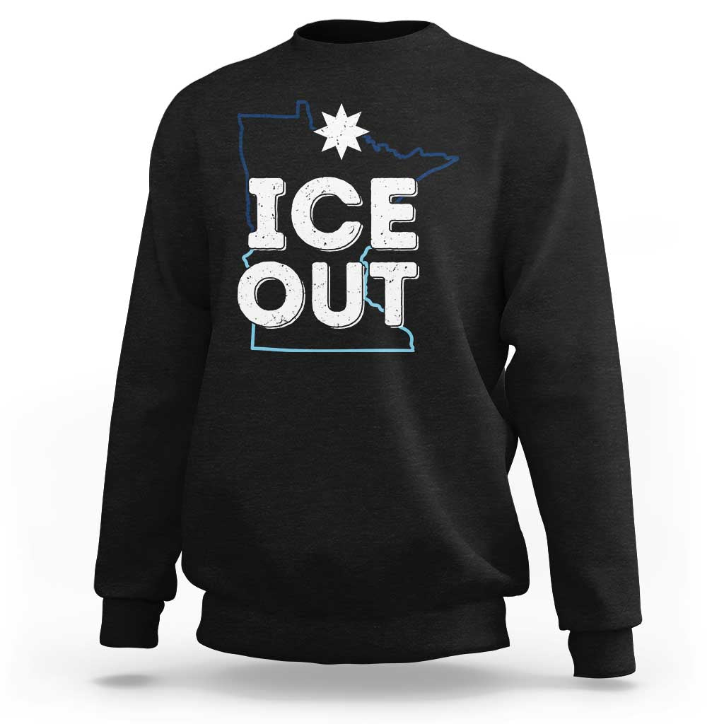 Ice Out Of Minnesota Sweatshirt MN Map Immigration Protest Community Resistance