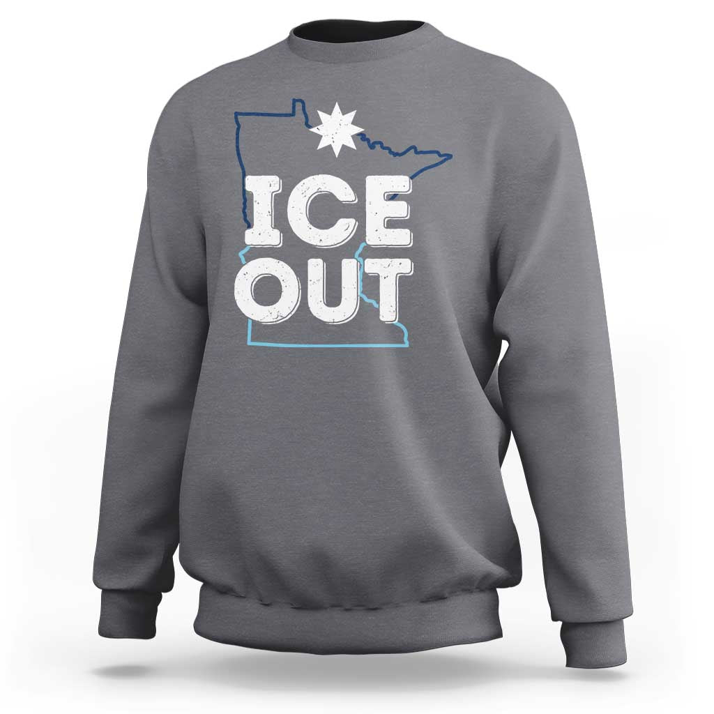Ice Out Of Minnesota Sweatshirt MN Map Immigration Protest Community Resistance