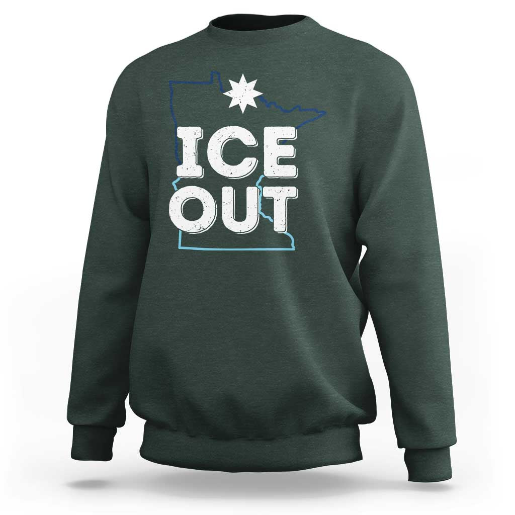 Ice Out Of Minnesota Sweatshirt MN Map Immigration Protest Community Resistance