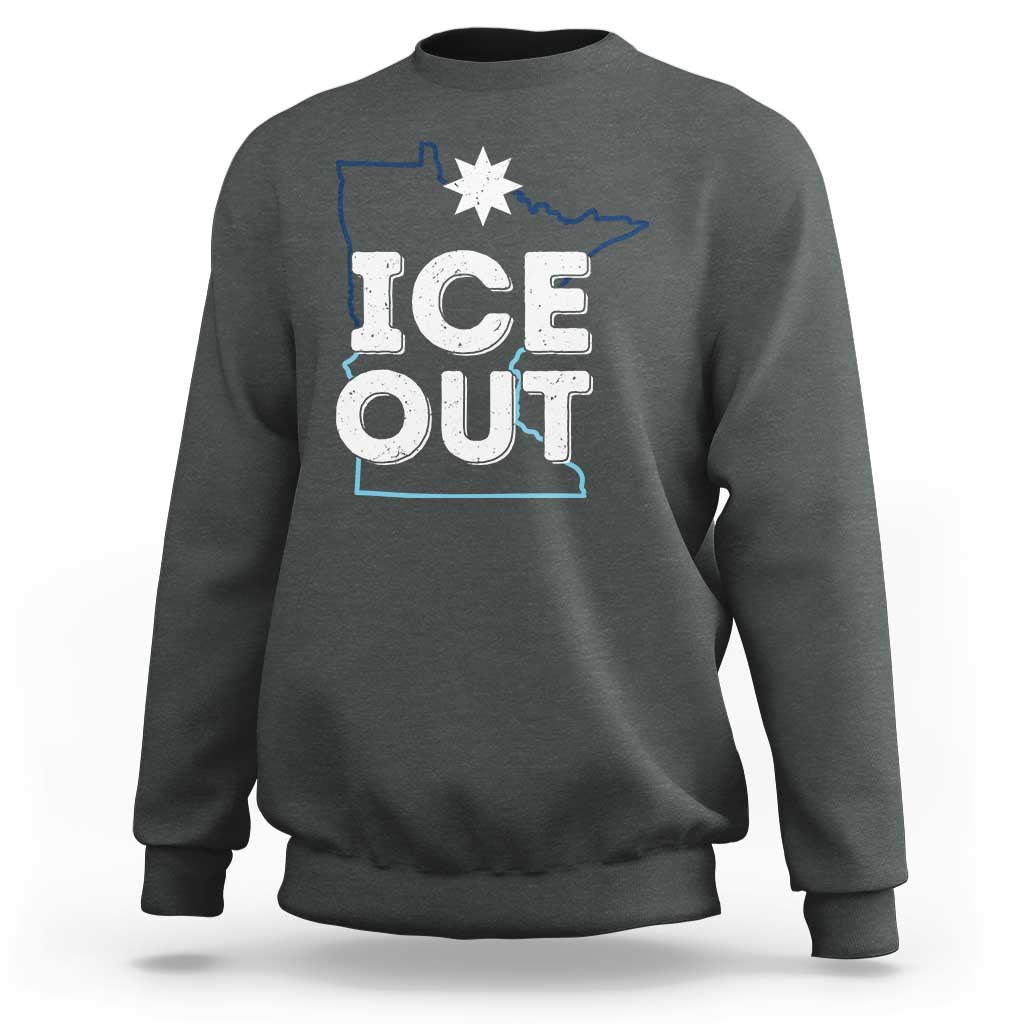Ice Out Of Minnesota Sweatshirt MN Map Immigration Protest Community Resistance