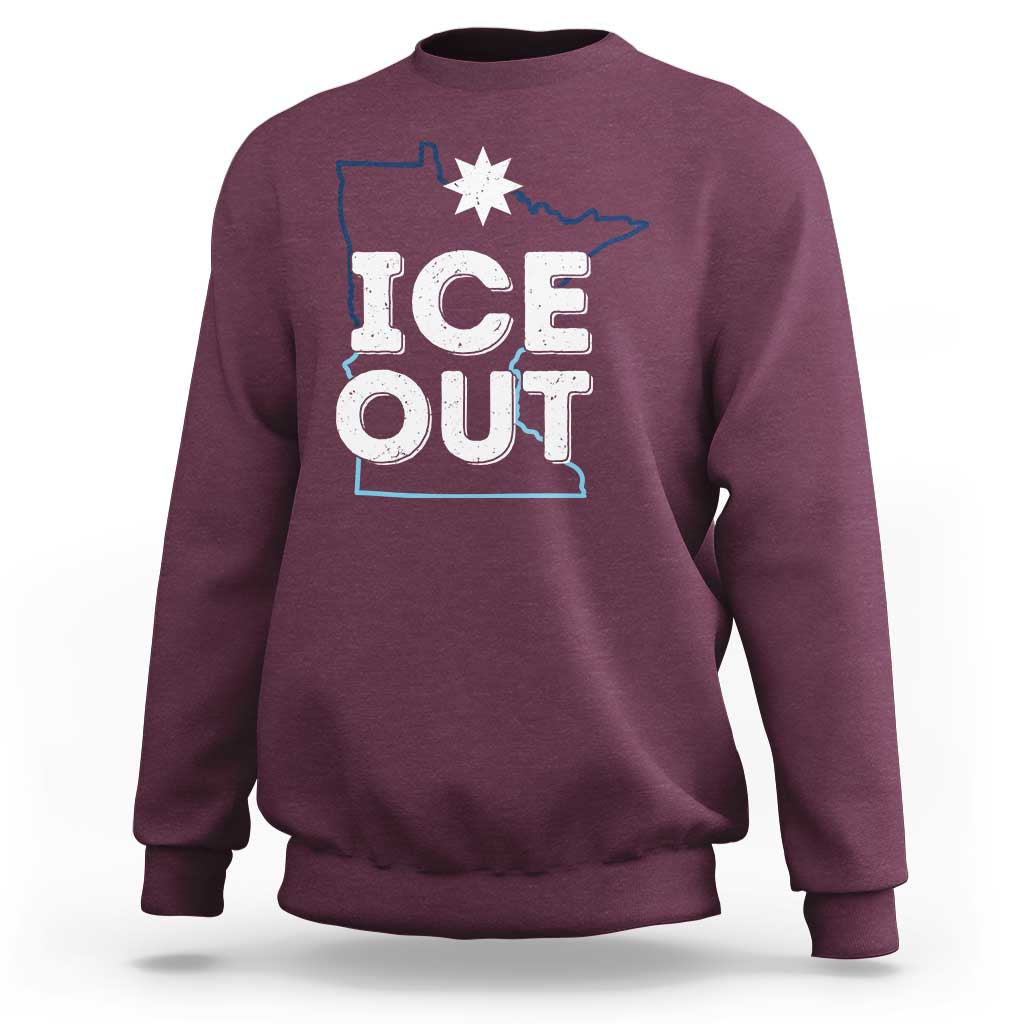 Ice Out Of Minnesota Sweatshirt MN Map Immigration Protest Community Resistance