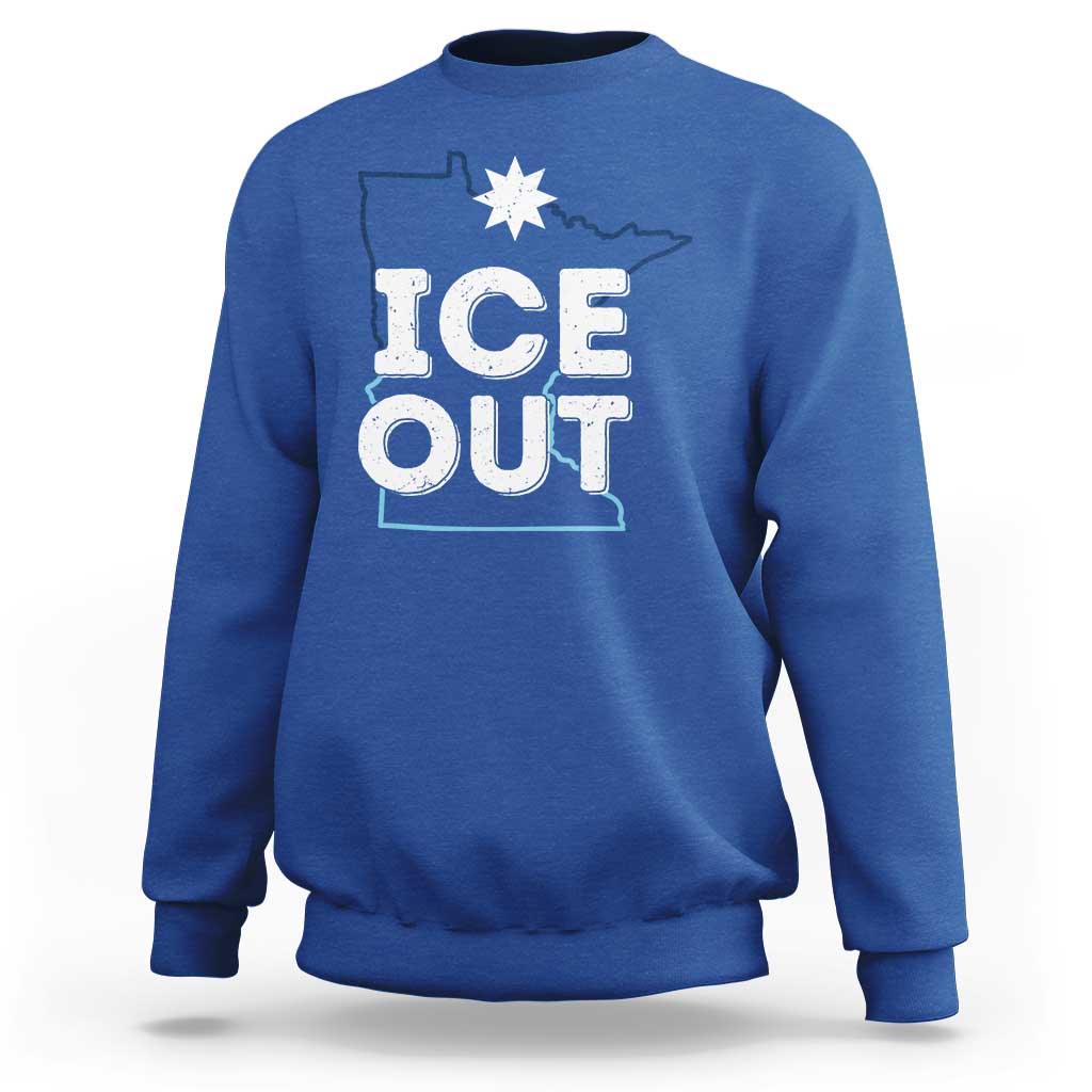 Ice Out Of Minnesota Sweatshirt MN Map Immigration Protest Community Resistance