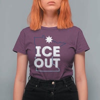 Ice Out Of Minnesota T Shirt For Women MN Map Immigration Protest Community Resistance