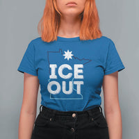 Ice Out Of Minnesota T Shirt For Women MN Map Immigration Protest Community Resistance