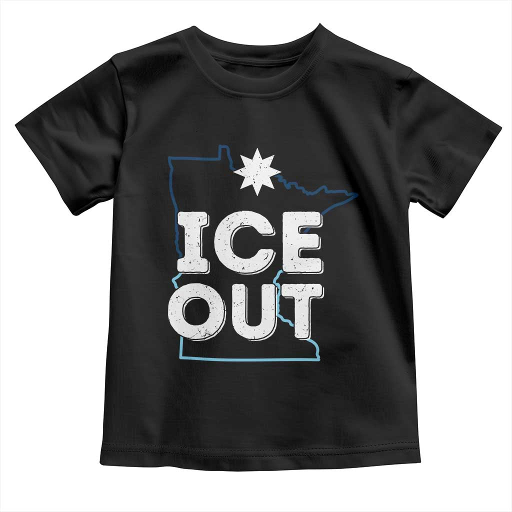 Ice Out Of Minnesota Toddler T Shirt MN Map Immigration Protest Community Resistance