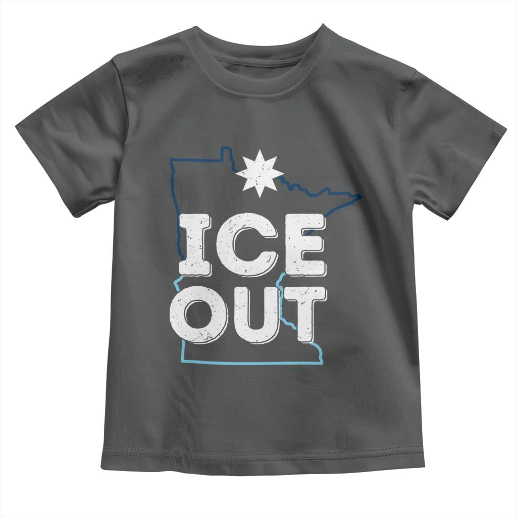 Ice Out Of Minnesota Toddler T Shirt MN Map Immigration Protest Community Resistance