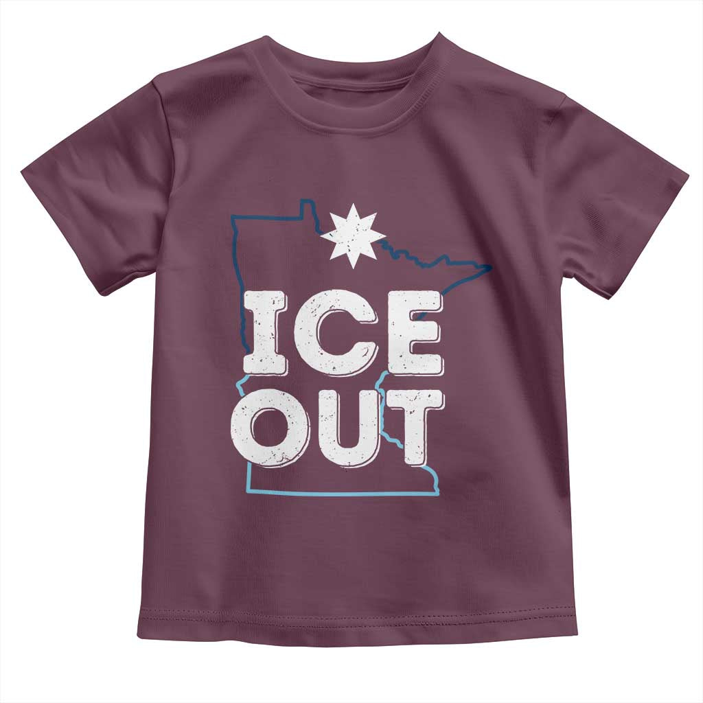 Ice Out Of Minnesota Toddler T Shirt MN Map Immigration Protest Community Resistance