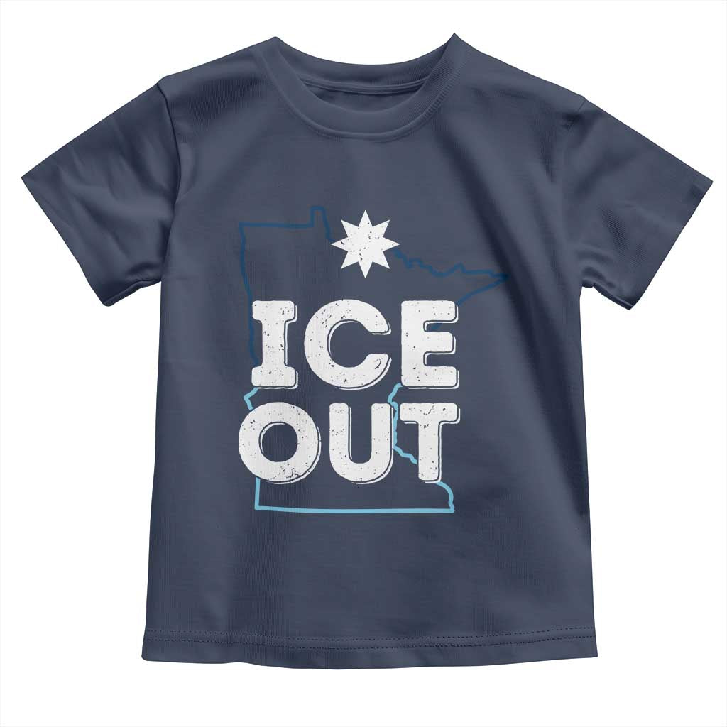 Ice Out Of Minnesota Toddler T Shirt MN Map Immigration Protest Community Resistance