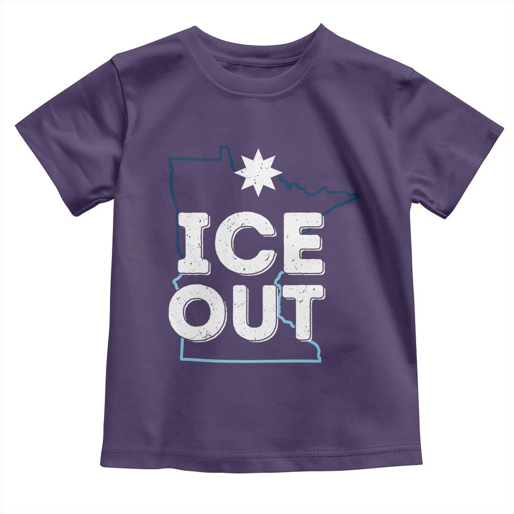 Ice Out Of Minnesota Toddler T Shirt MN Map Immigration Protest Community Resistance